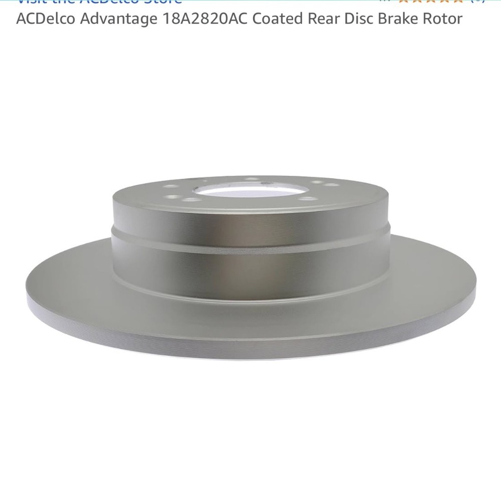ACDelco 18A2820AC Coated Rear Disc Brake Rotor - Premium Quality Replacement